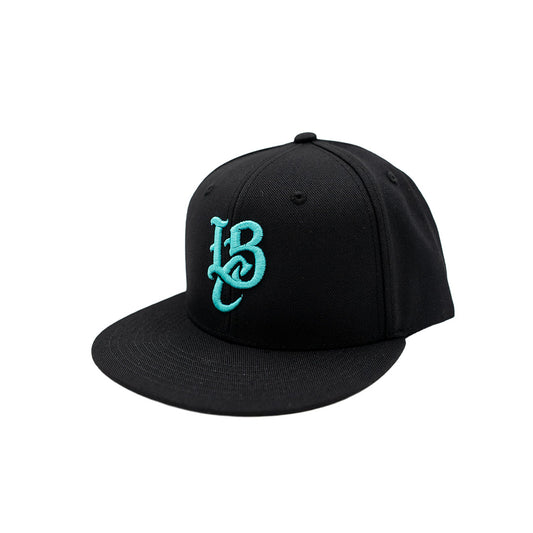 LBC Logo Black Snapback- Long Beach Coast