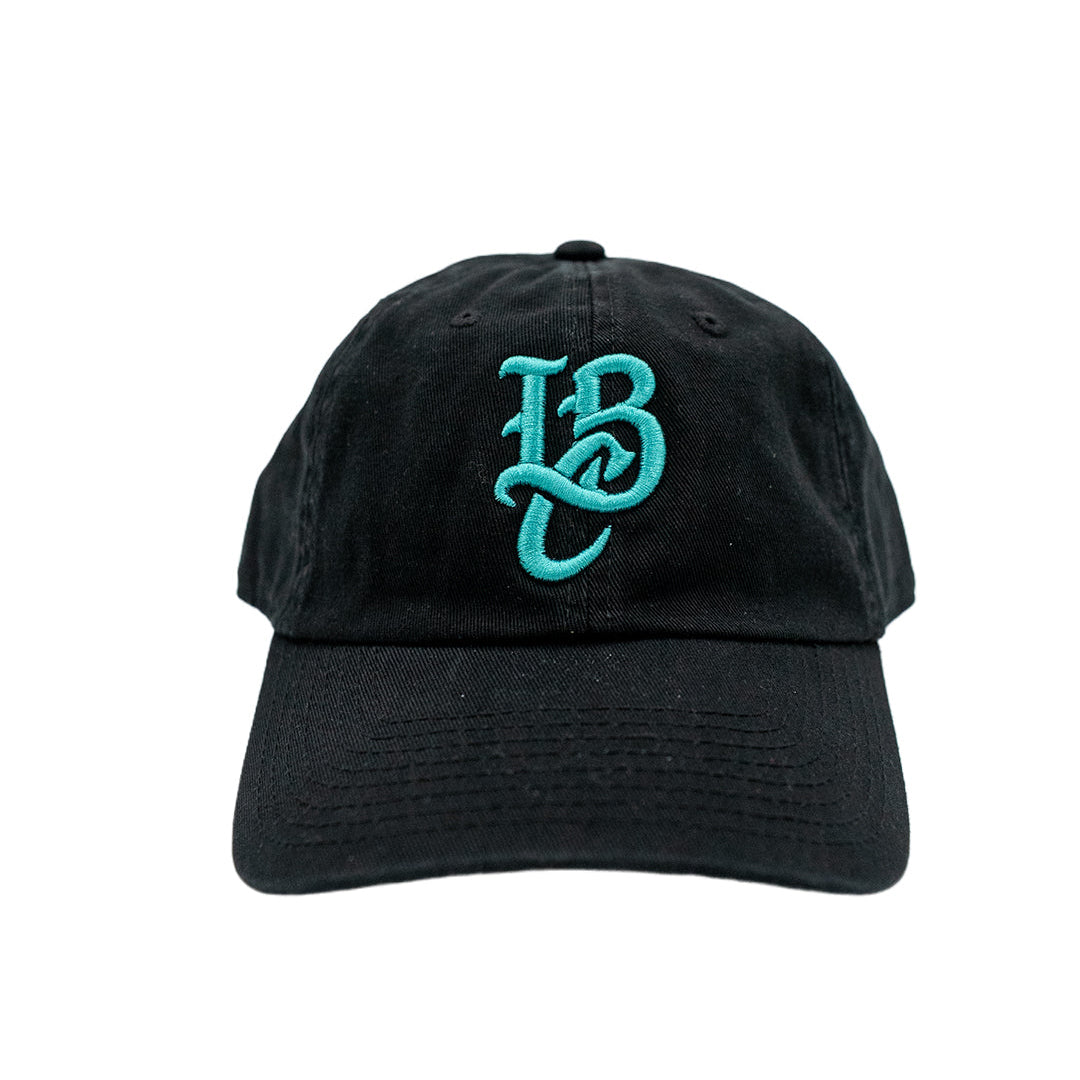 LBC Logo Black Unstructured Dad Hat- Long Beach Coast