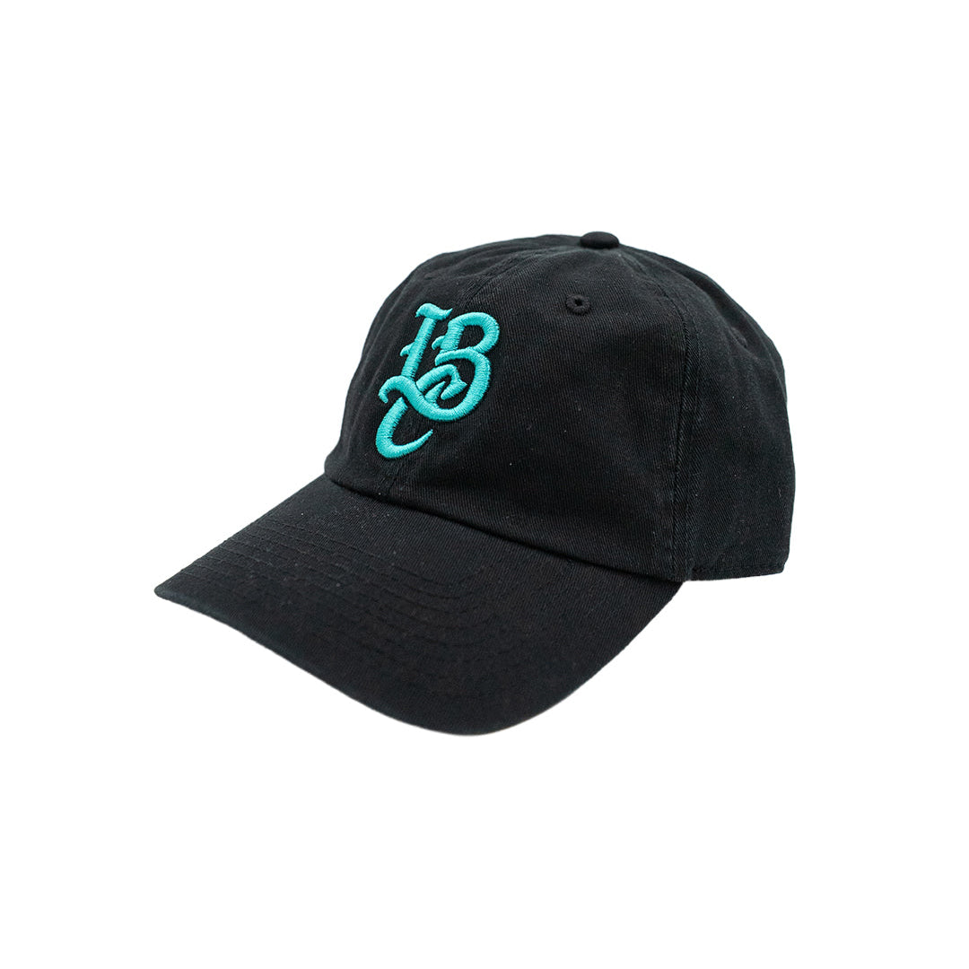 LBC Logo Black Unstructured Dad Hat- Long Beach Coast