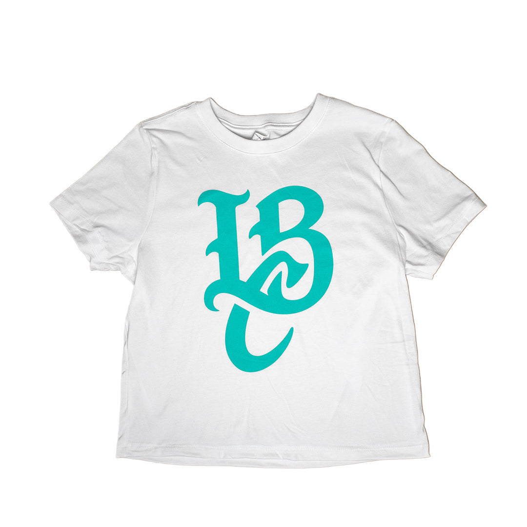 LBC Logo Women's White Boxy T-Shirt- Long Beach Coast