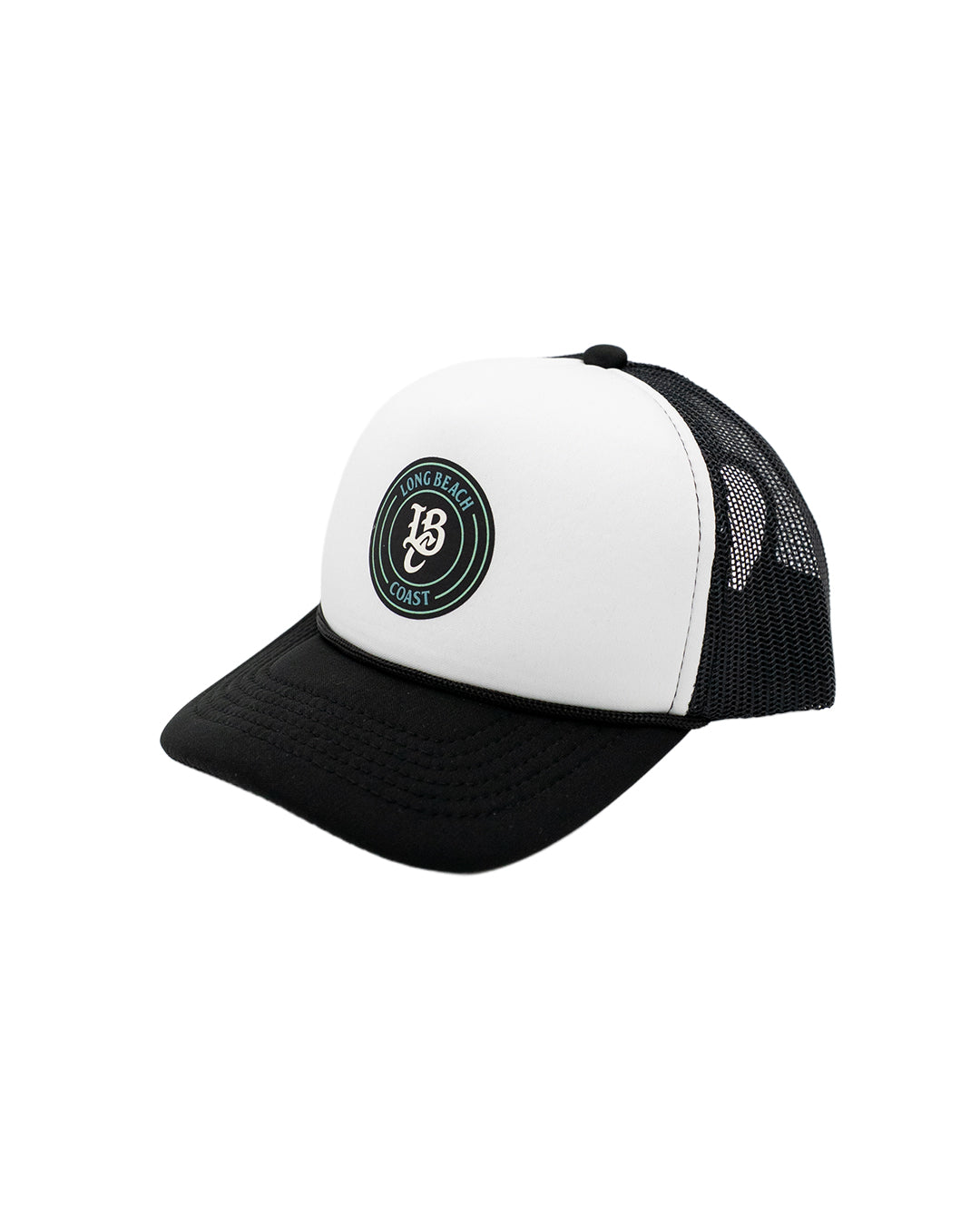 Kids LBC Patch Black & White Foam Trucker Hat- Long Beach Coast