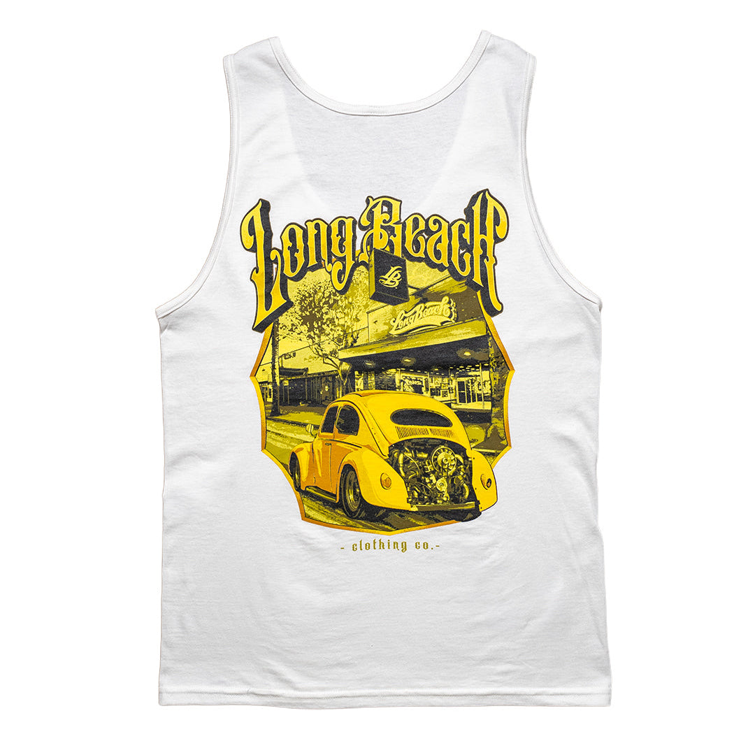 LBC Race Bug Men's White Tank Top