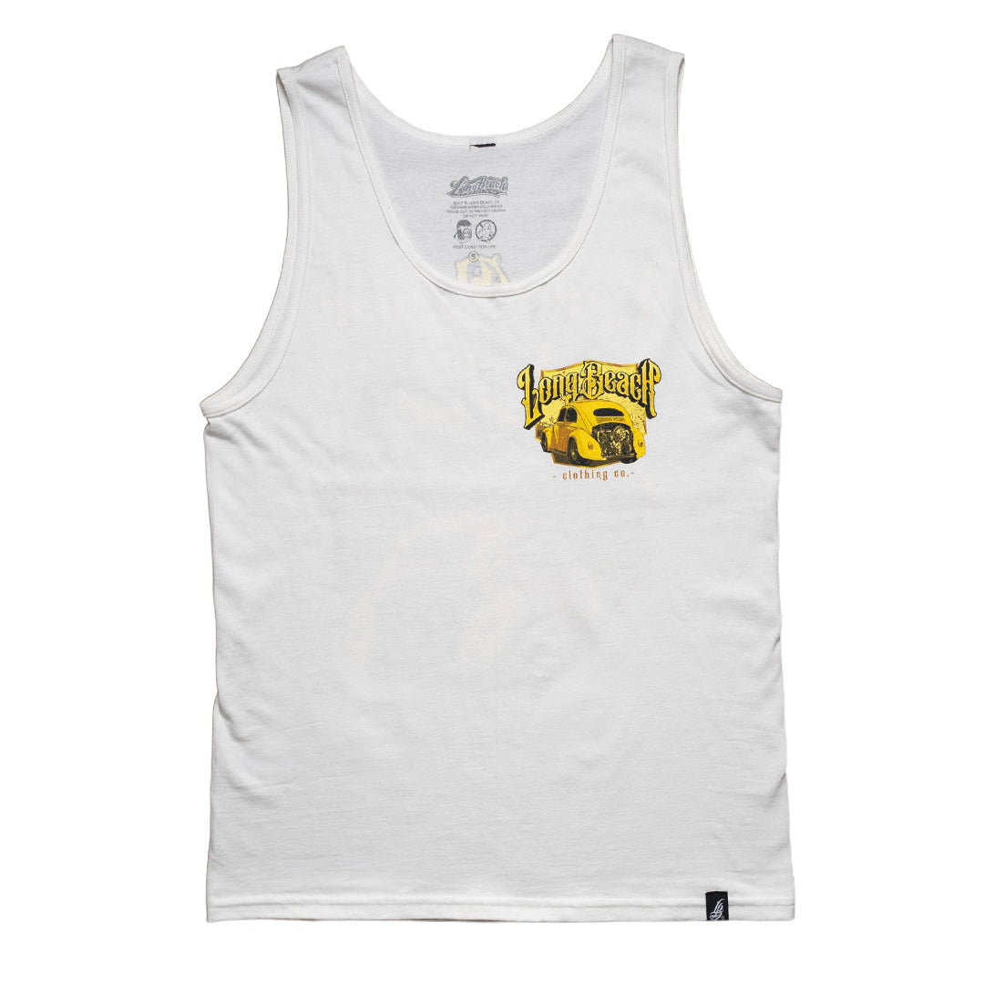 LBC Race Bug Men's White Tank Top