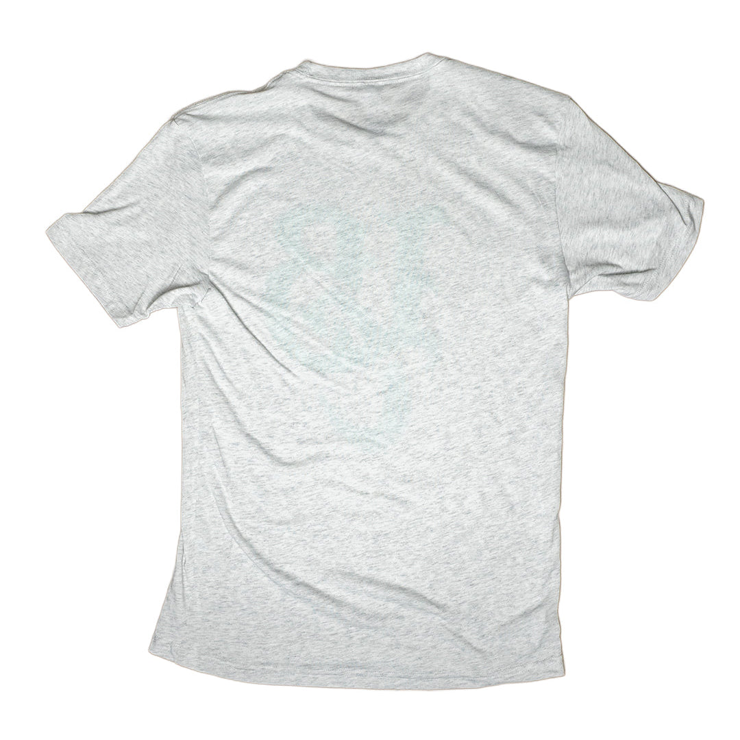 LBC Logo Adult Heather White Triblend T-Shirt- Long Beach Coast