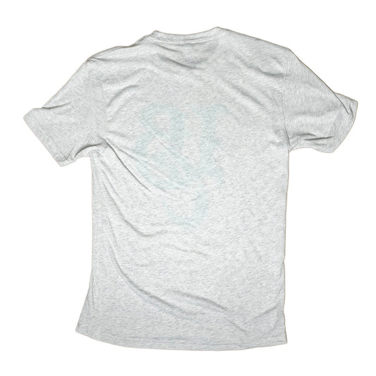 LBC Logo Adult Heather White Triblend T-Shirt- Long Beach Coast