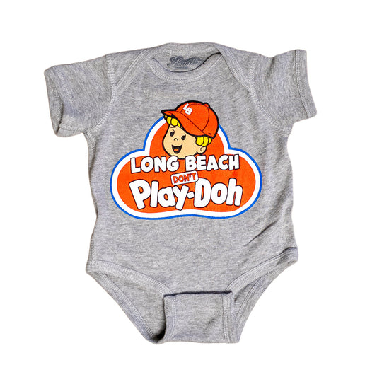 LB Don't Play Black Heather Grey Onesie