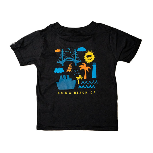 LB Landmarks Toddler Black T-Shirt