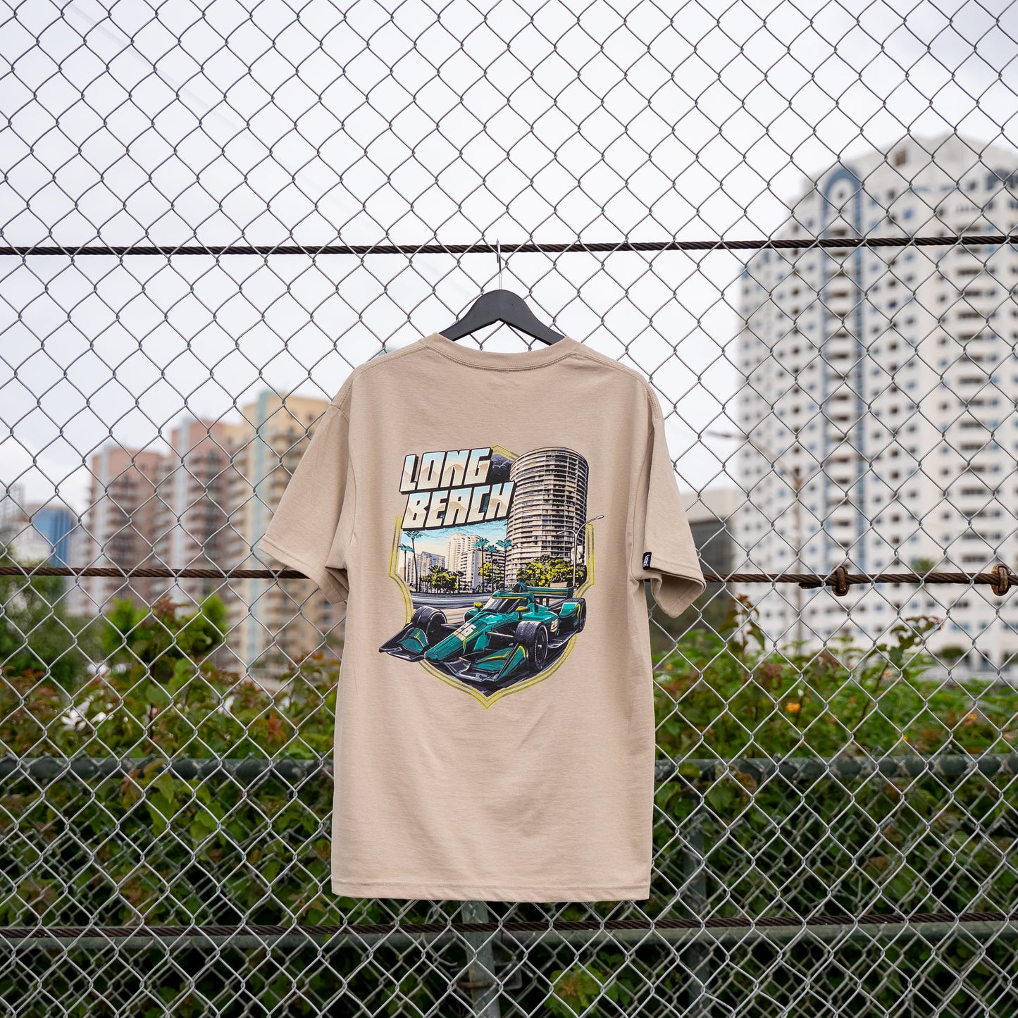 LB Open-Wheel Race Car Men's Sand T-Shirt
