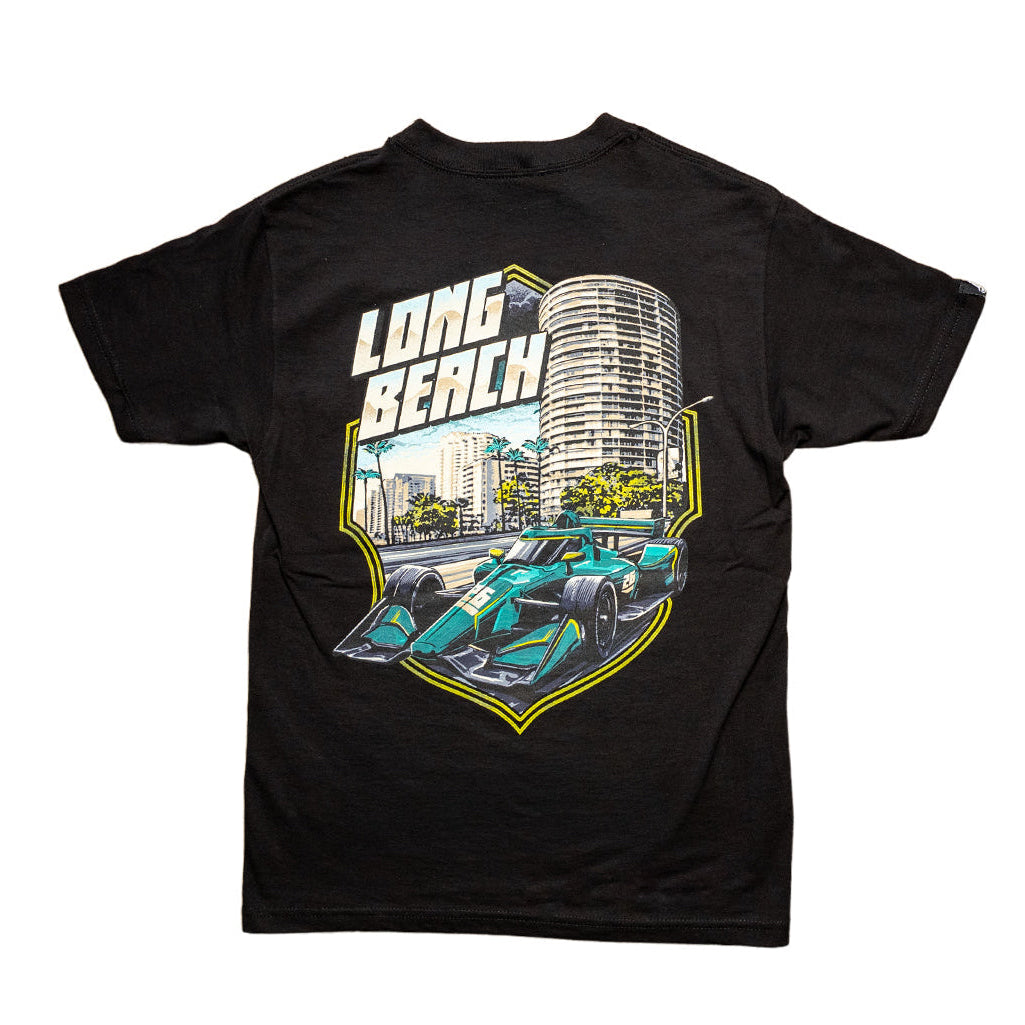 LB Open-Wheel Race Car Men's Black T-Shirt