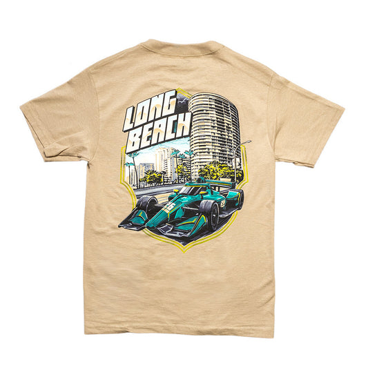 LB Open-Wheel Race Car Men's Sand T-Shirt