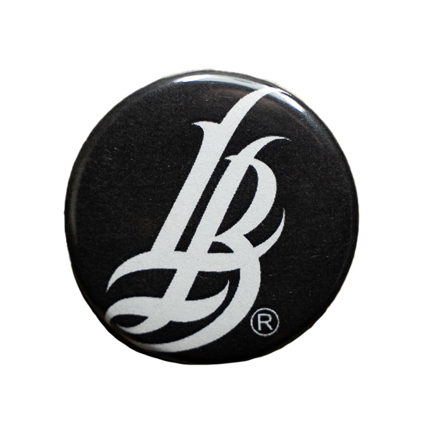 Cursive Button Black Cursive LB Button – Long Beach Clothing Co.