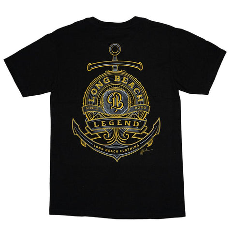 Long Beach Legend Men's Black T-Shirt