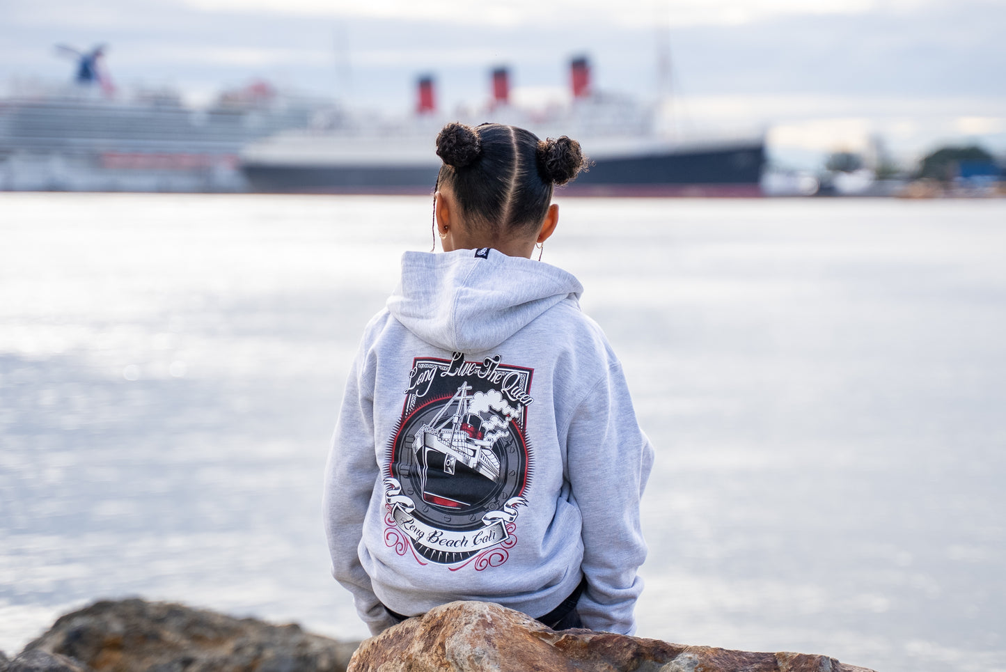 Long Live the Queen YOUTH Heather Grey Zip Up Hoodie
