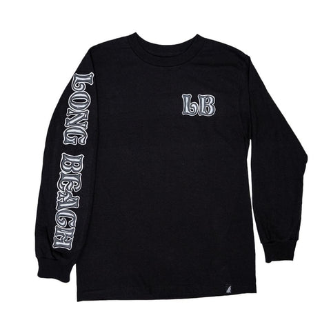 Long Beach Men's Black Long Sleeve T-Shirt