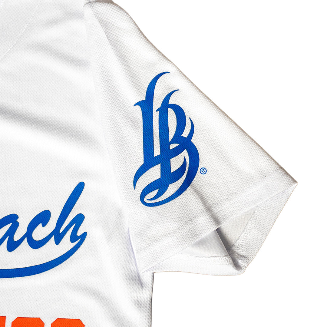 Long Beach Adult White Baseball Jersey