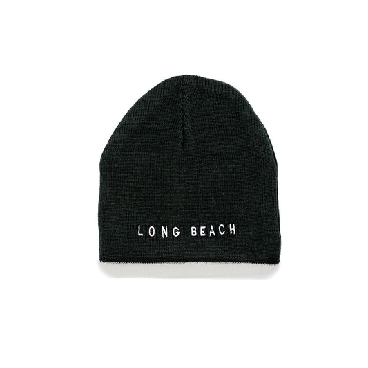 Long Beach Black w/White Beanie