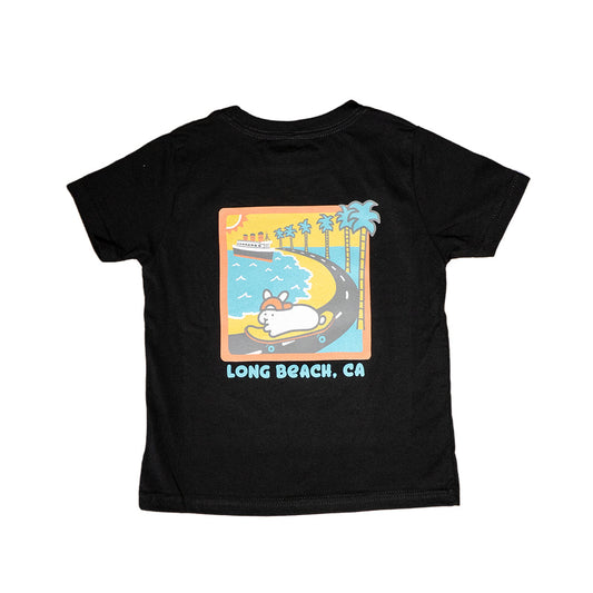 Long Beach Clothing Co x Sunshine Rabbit Center Toddler Black T-Shirt