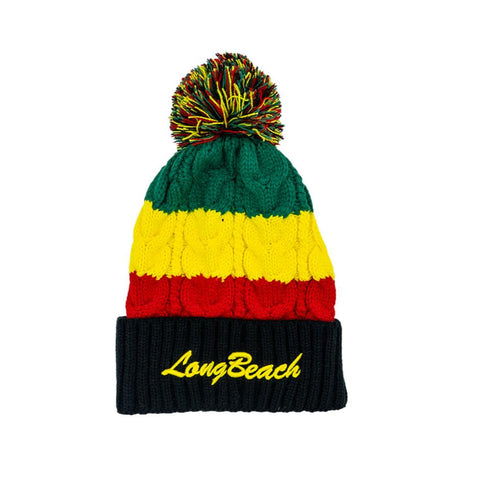 Long Beach Rasta Pom Beanie