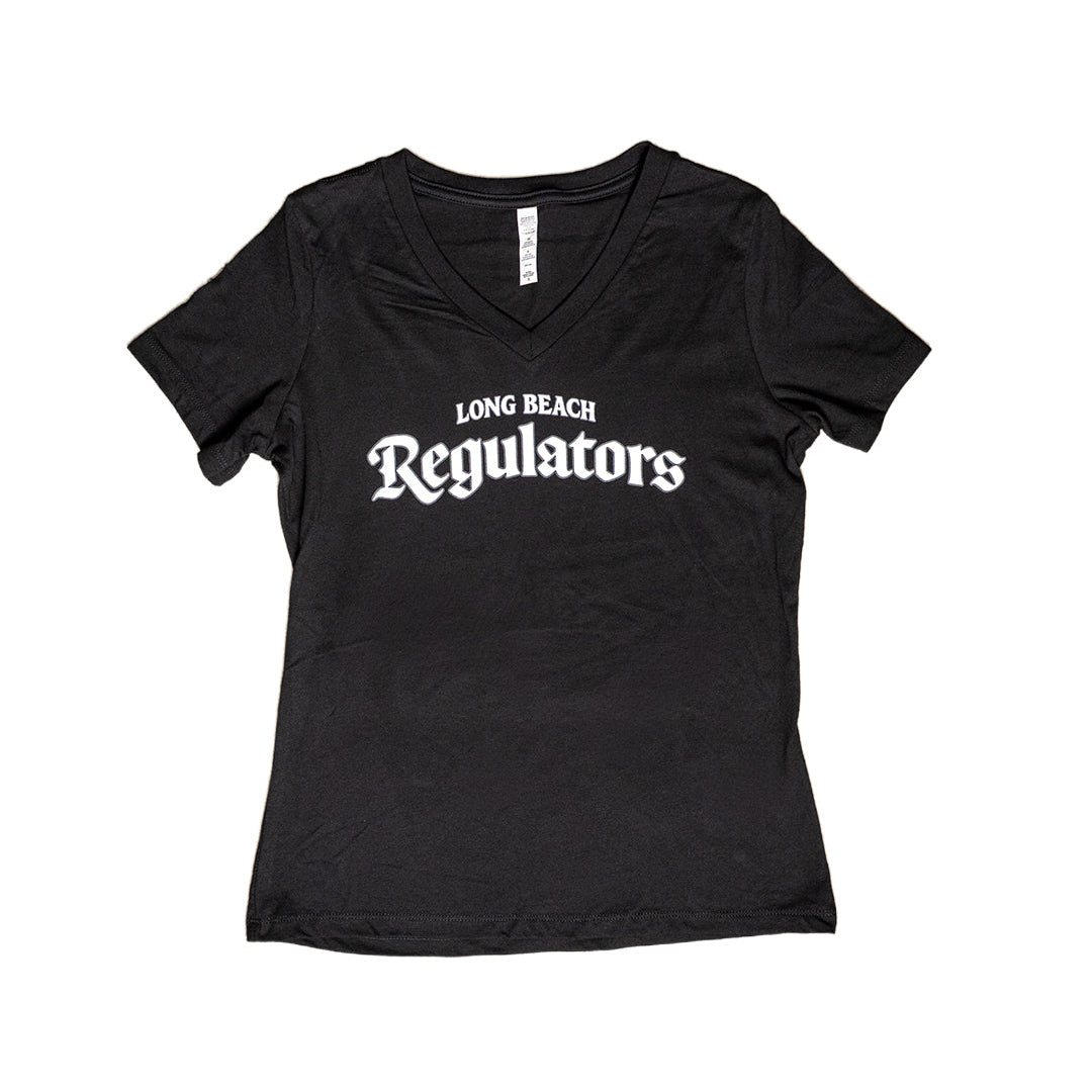 Long Beach Regulators Women's Black V-Neck T-Shirt