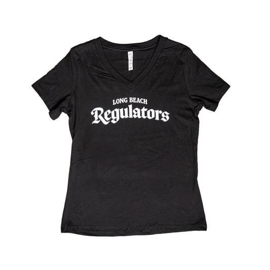 Long Beach Regulators Women's Black V-Neck T-Shirt