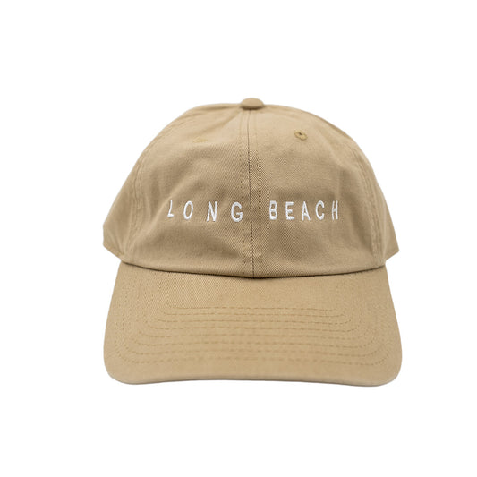 Long Beach Sand w/White Unstructured Dad Hat