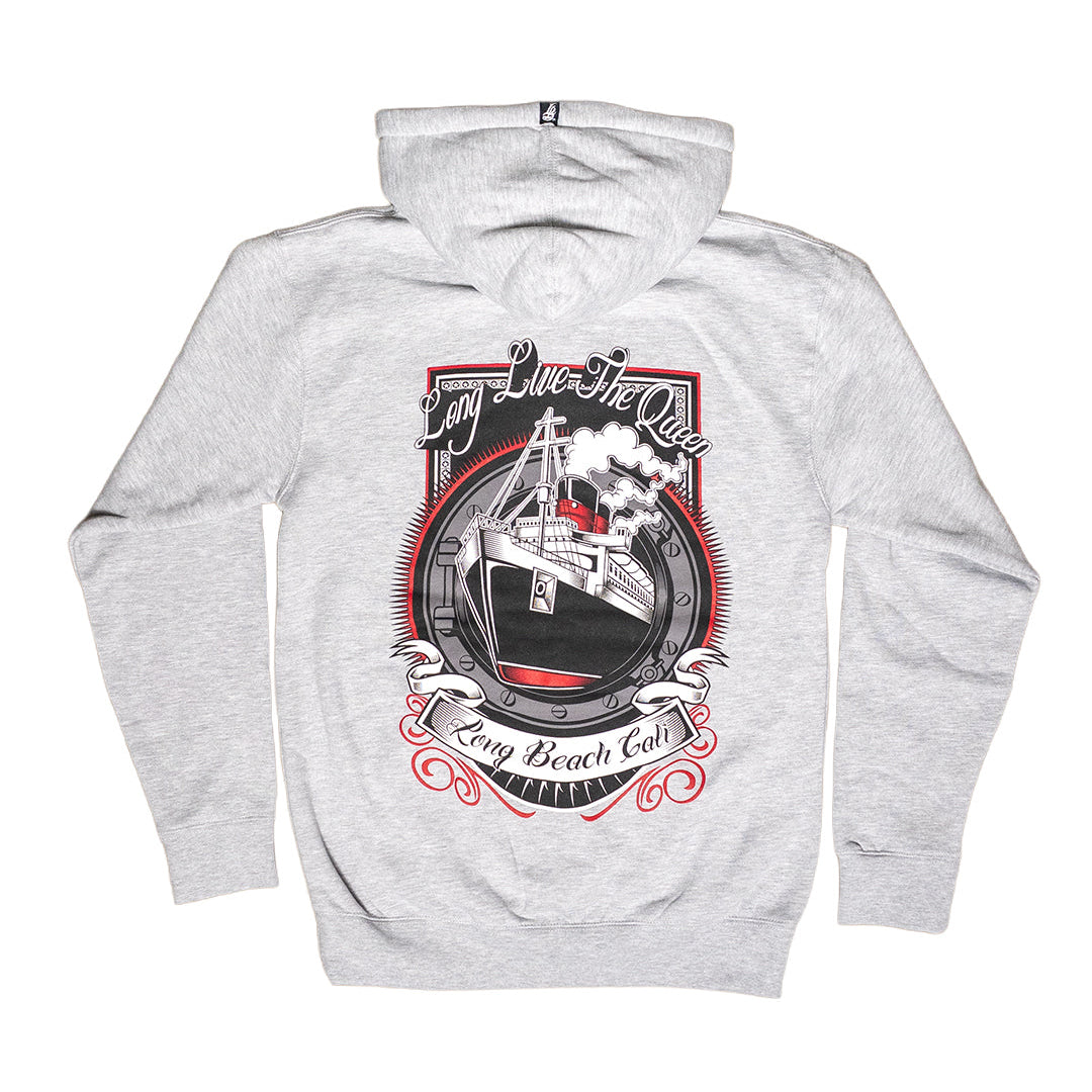 Long Live The Queen Men's Heather Grey Zip-Up Hoodie