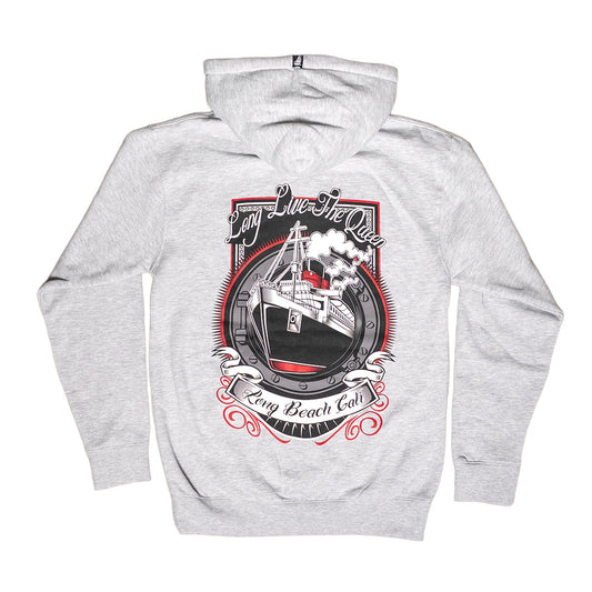 Long Live The Queen Men's Heather Grey Zip-Up Hoodie
