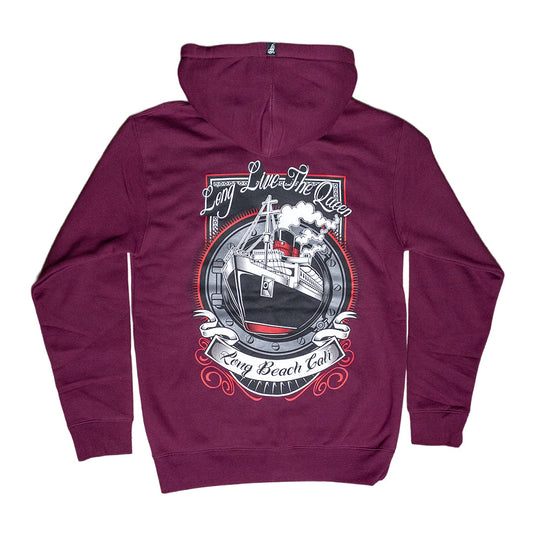 Long Live The Queen Women's Maroon Zip-Up Hoodie