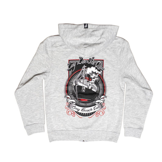 Long Live the Queen YOUTH Heather Grey Zip Up Hoodie