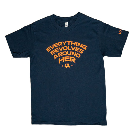 Los Angeles Orbit Adult "Everything Revolves Around Her" Navy T-Shirt