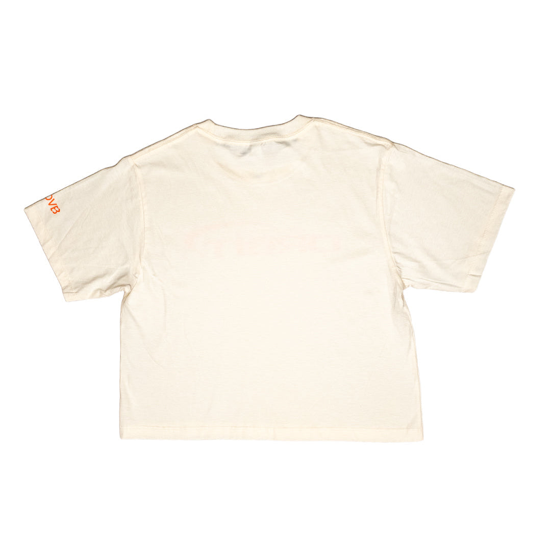 Los Angeles Orbit Women's Creme Crop Top T-Shirt