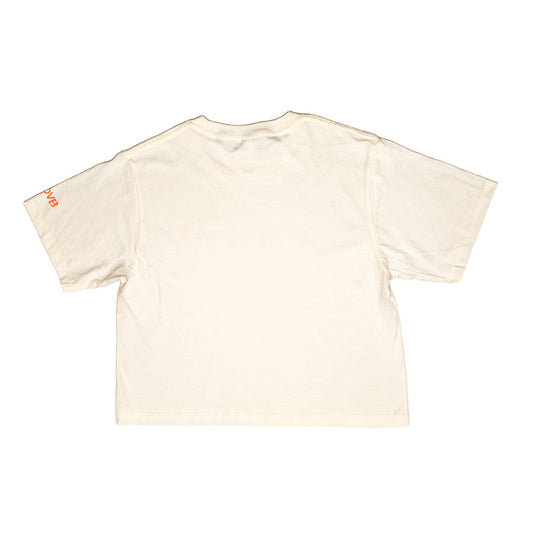 Los Angeles Orbit Women's Creme Crop Top T-Shirt