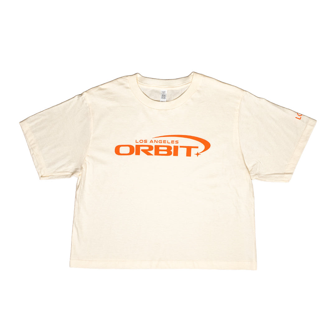 Los Angeles Orbit Women's Creme Crop Top T-Shirt