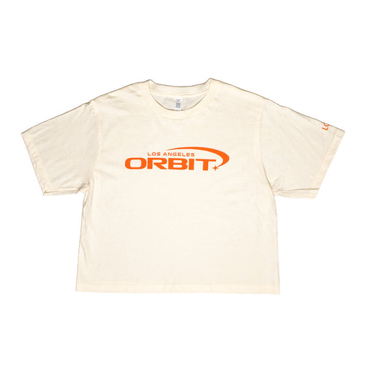 Los Angeles Orbit Women's Creme Crop Top T-Shirt