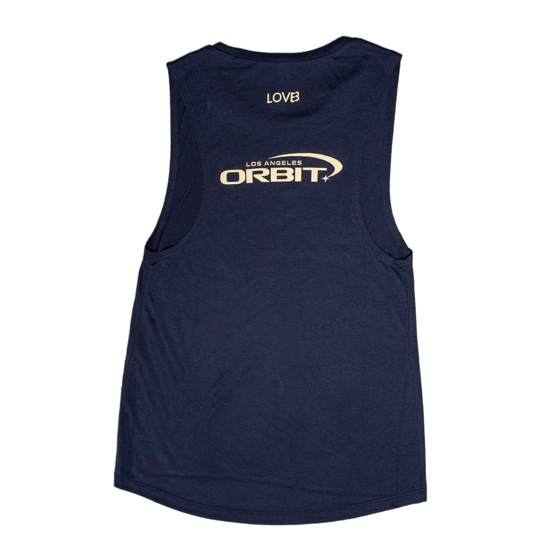 Los Angeles Orbit Women's Navy Flowy Muscle Tank Top