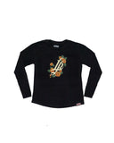 Marigold Cursive LB Women's Black Long Sleeve T-Shirt