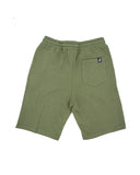 Men's Army Green Cursive LB Fleece Shorts