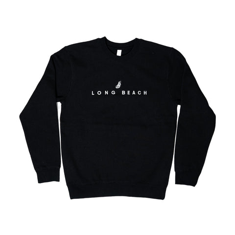 Men's Embroidered Black Crew Neck Sweater