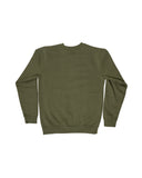 Men's Embroidered Army Green Crew Neck Sweater