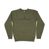 Men's Embroidered Army Green Crew Neck Sweater