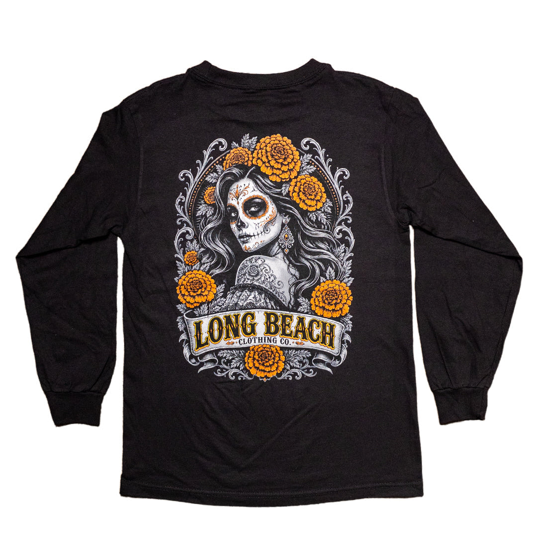 Marigold Catrina Men's Black Long Sleeve T-Shirt