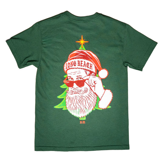 Never Made X LB Clothing Co X f/8 Studios- Santa Tree Men's Green T-Shirt