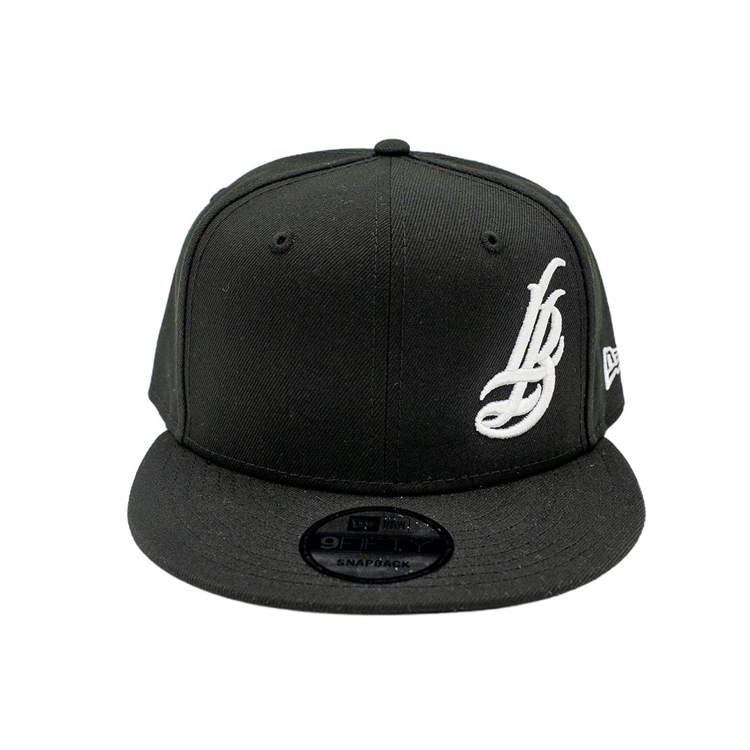 New Era 9FIFTY Cursive LB White on Black Snapback