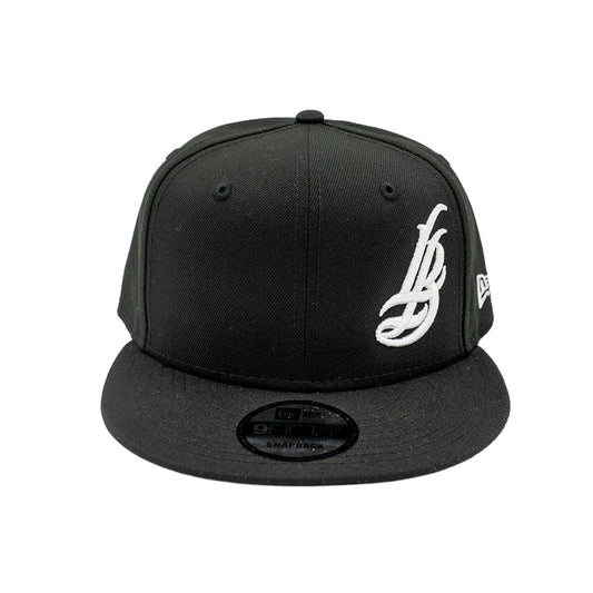 New Era 9FIFTY Cursive LB White on Black Snapback