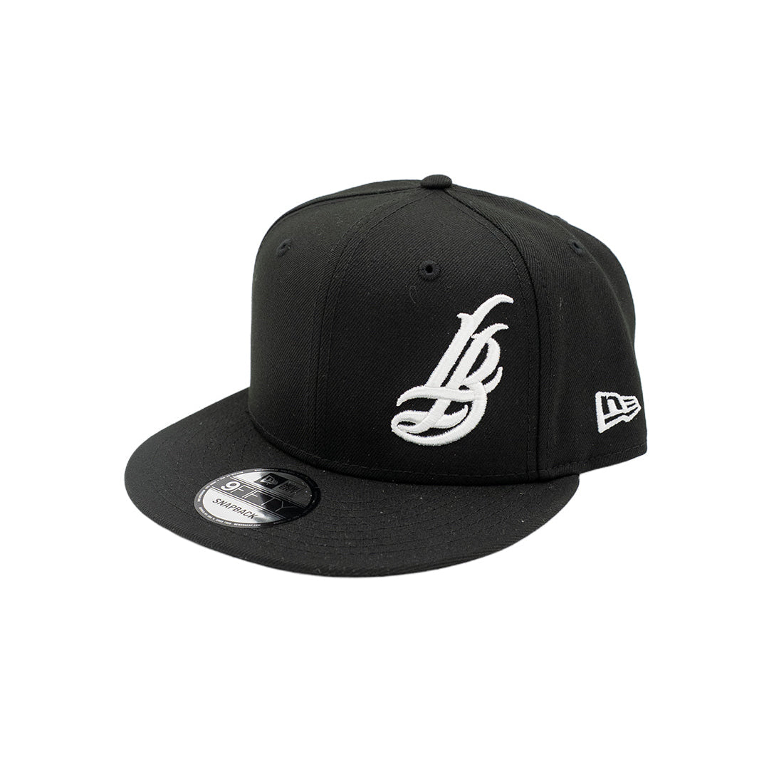 New Era 9FIFTY Cursive LB White on Black Snapback