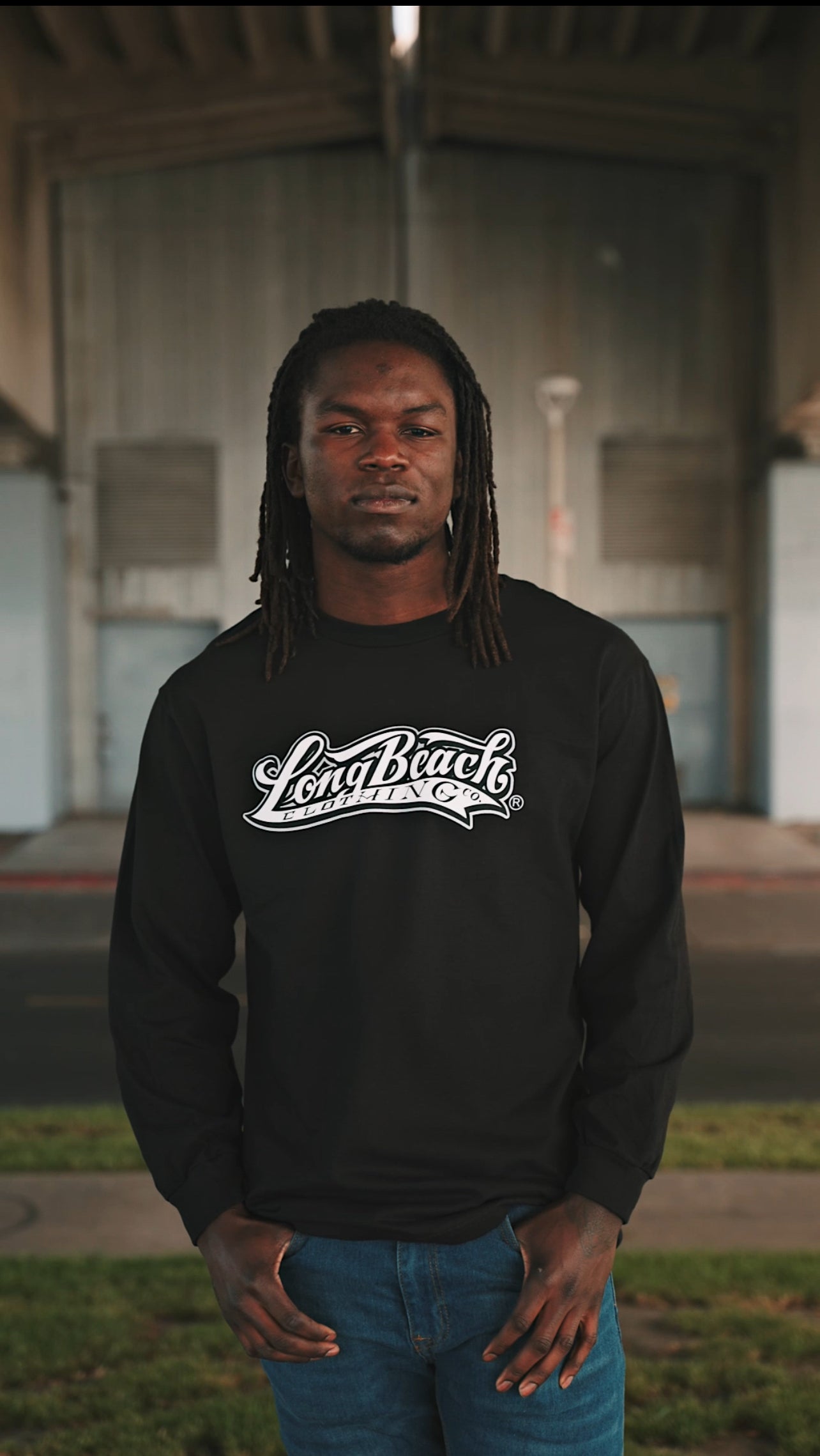 Long Beach Clothing Co. Logo Men's Black Long Sleeve