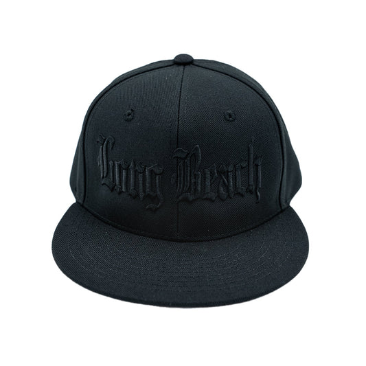 Old English Long Beach All Black Snapback