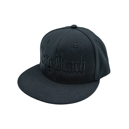 Old English Long Beach All Black Snapback