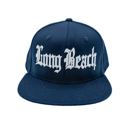 Old English Long Beach Navy Snapback