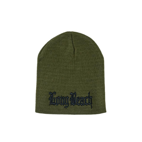 Old English Olive Short Beanie